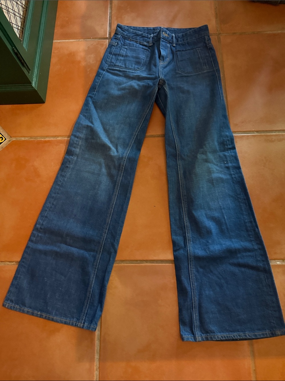 LONDONJEAN Dark Indigo Wide Leg Jeans